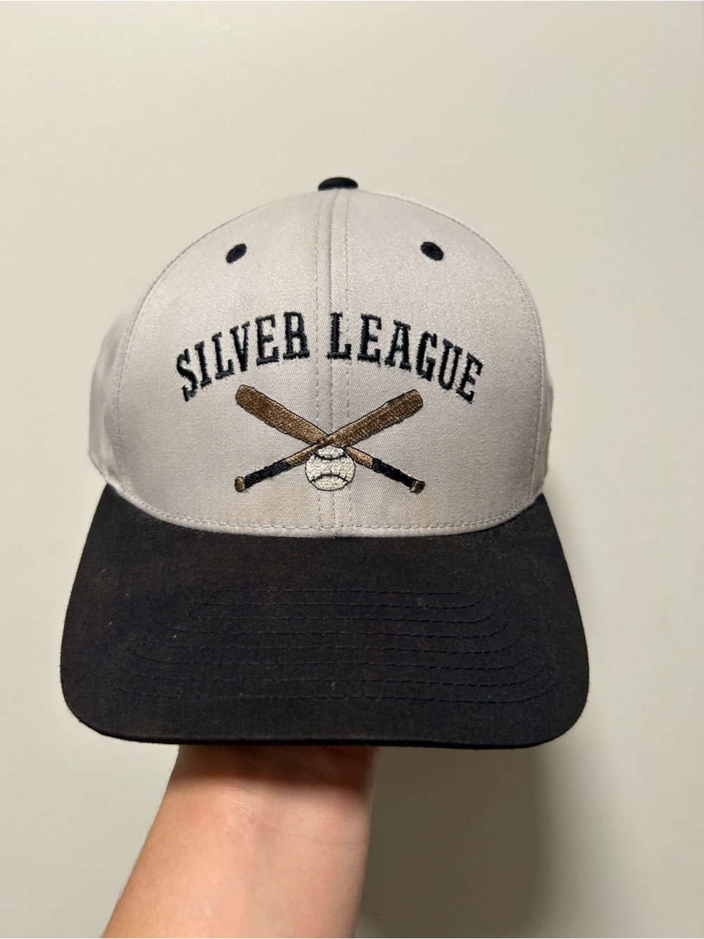 Vintage 90s Pacific Headwear Silver League snapback hat